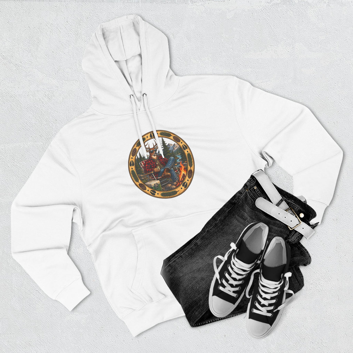 Three-Panel Fleece Hoodie